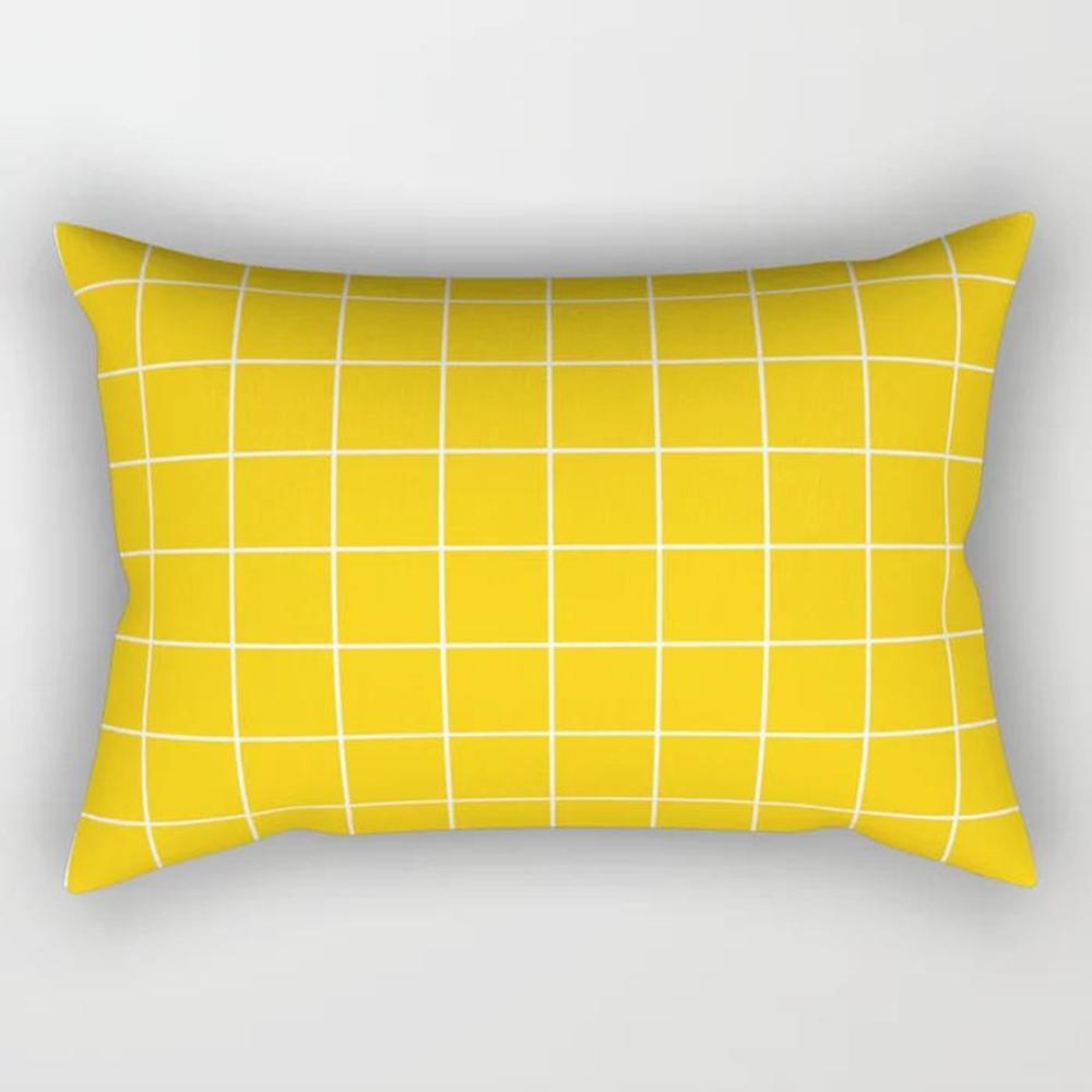 Yellow Geometric Rectangle Pillow Decorative Pillowcase Living Room Cushion Cover Simple Fashion Home Accessories