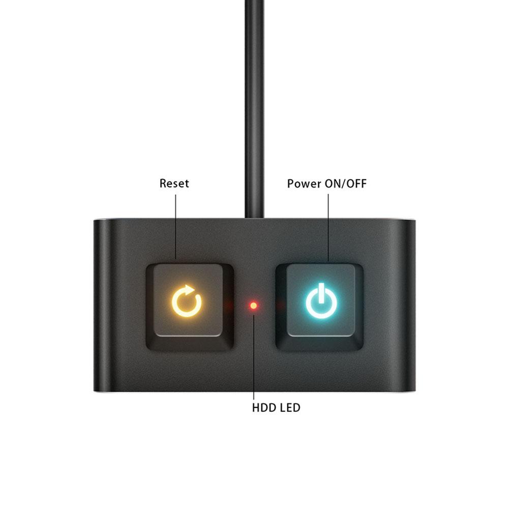 ON Off Reset Switch Button Extended Startup HDD LED External Power Supply Button Computer Power Switch for Home Office Internet