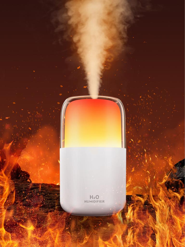 280mL Intelligent Simulation Flame Aromatherapy Machine Usb Mini Ultrasonic Humidifier Home Desktop Diffuser Flame Humidifier