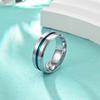 Men's Blue Groove Double Bevel Ring