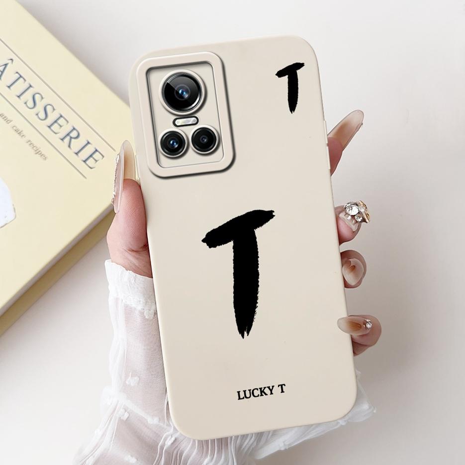 For Realme GT Neo 3 150W Case RMX3563 Cute Lucky Letters Cover Soft TPU Phone Case For Realme GT Neo3 80W GTNeo3 Back Cover Bags
