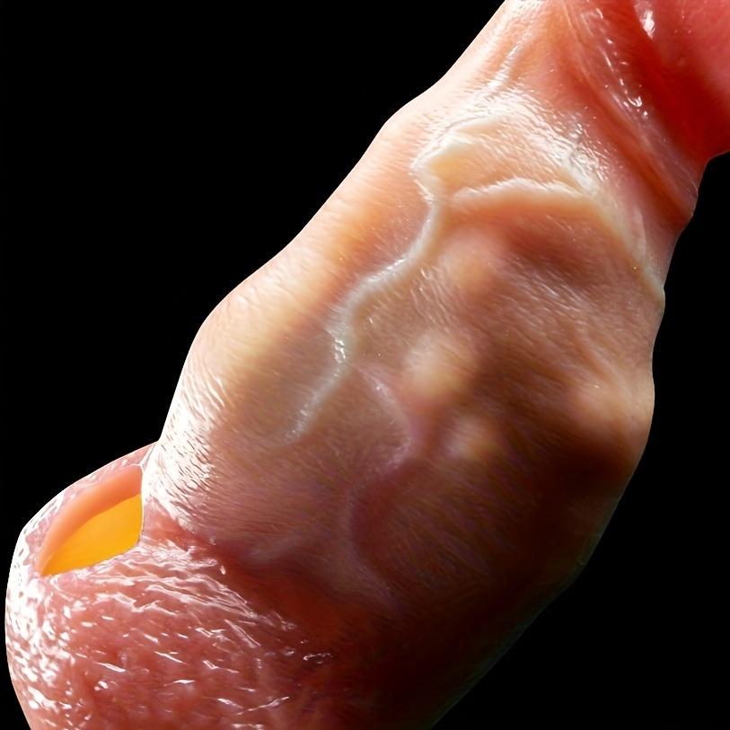 Realistic Silicone Penis Sleeve for Men – Hollow, Reusable Wearable Dildo, Soft Liquid Silicone, Anatomical Detail, No Battery Needed, Adult Toy