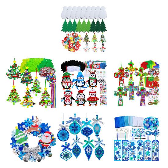 Kit Artizanal de Crăciun din Feutru DIY Agățătoare de Perete Brad de Crăciun Om de Zăpadă Coroniță Decorațiune Pinguin Mărturii de Crăciun pentru Copii Mici