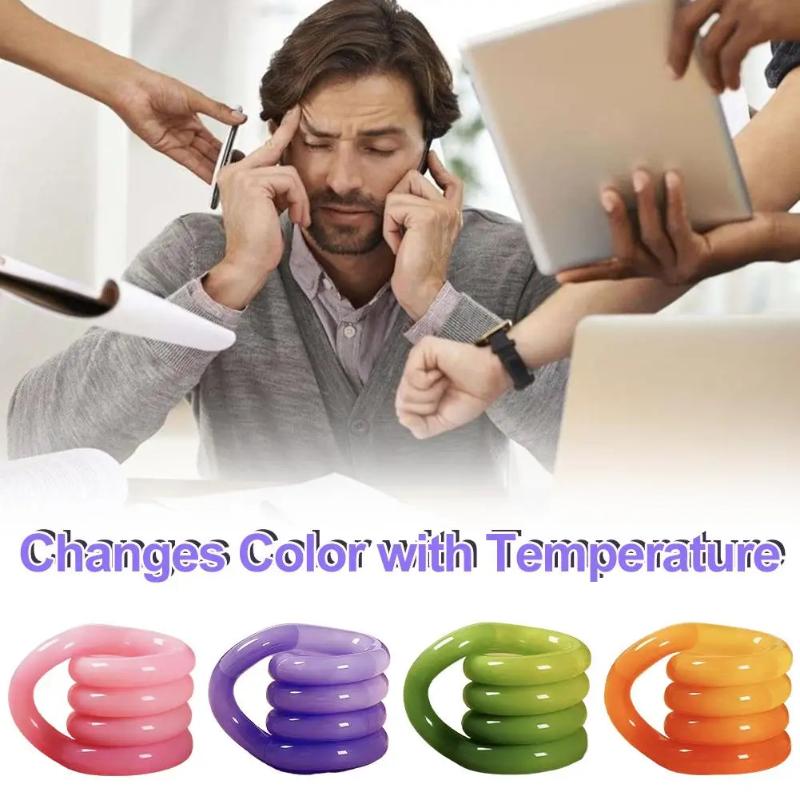 Color Changing Fidget Toy Flexible Twisting For Kids Adults Stress Relief Office Travel Use