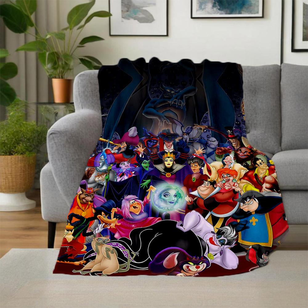 1pc, Disney Villains Blanket Soft Warm Throw Blanket for Home Decor, Living Room, Travel, Camping, Car Blankets