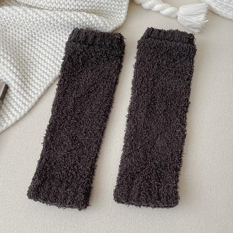 Knee Protection Stockings for Cold Legs, Coral Fleece Cold-proof Knee-high Socks, Thickened Knee Protection Socks