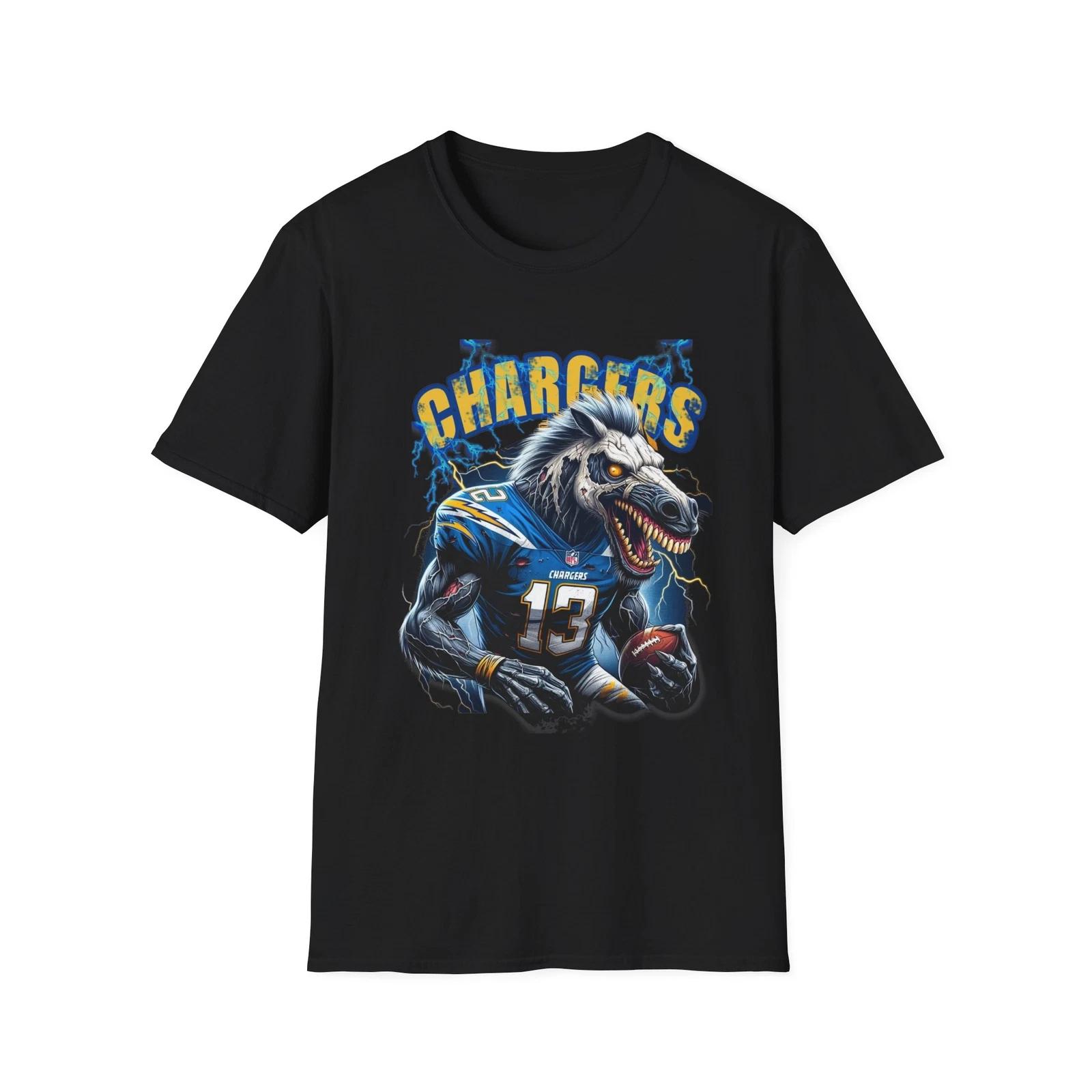 Los Angeles Chargers Horror Mash Up T-Shirt - Spooky NFL Fan Apparel XXXL