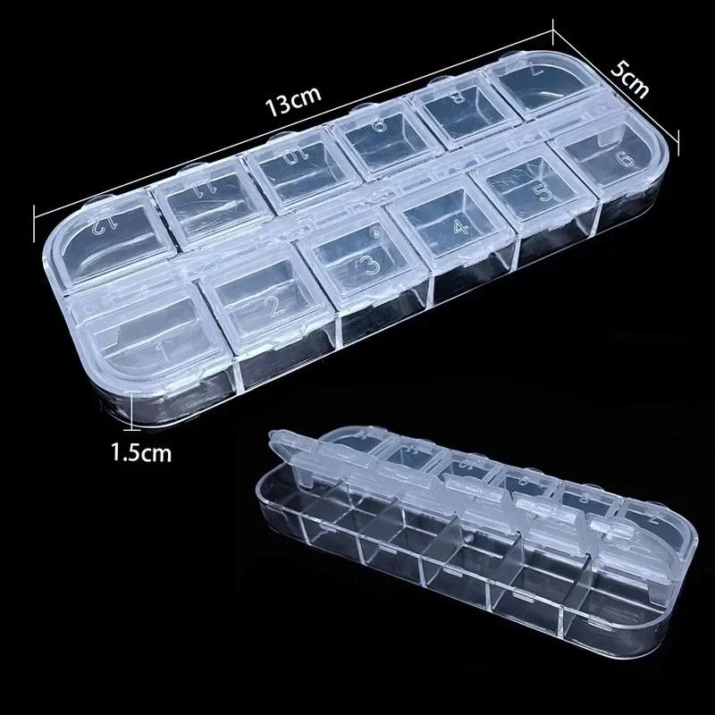 Transparent Plastic Storage Jewelry Box Plastic Compartment Adjustable Container Storage Boxes Beads Ring Earring Organizer Case