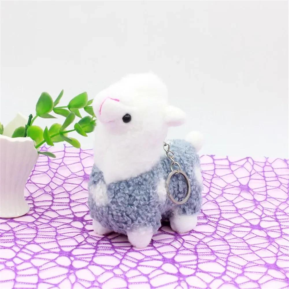 Multicolor Sheep Keychain Ring Plush Alpaca Dolls Key Chain Charm Cute Ring On Bag Car Key Pendant Women Jewelry Accessories