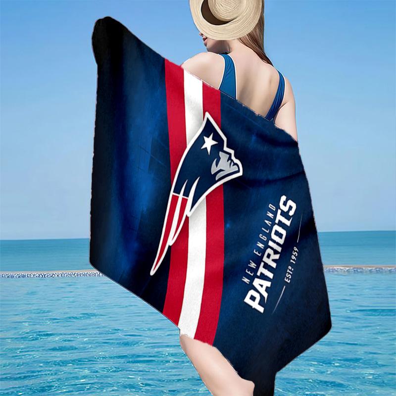 Patriots Team Spirit Microfiber Beach Towel, Lightweight And Quick-Dry, for Summer Travel, Beach Essential, Swimming Pool