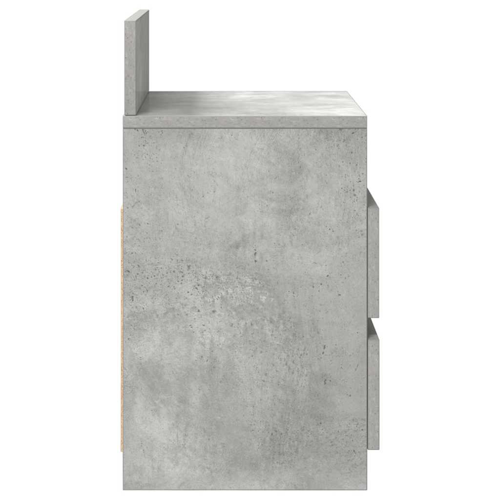 Nightstand with 2 Drawers Concrete Gray 40 X 33 X 60 Cm