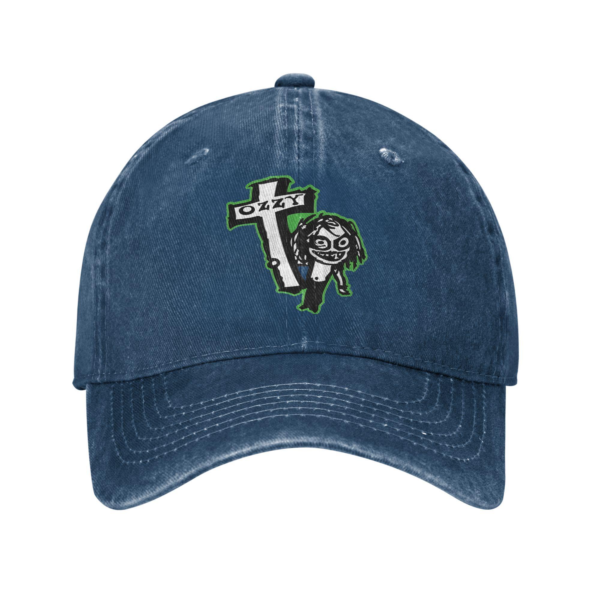 

Summer ozzy osbourne Baseball Cap Sun Adjustable Design Washed Hip Hop Hats Women Men Fashion Tennis Skate Snapback Cap One Size темно-синього кольору