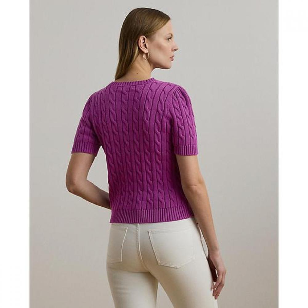 Ralph Lauren Zopfmuster Baumwolle Kurzarm Pullover Wmlrswesn820167500