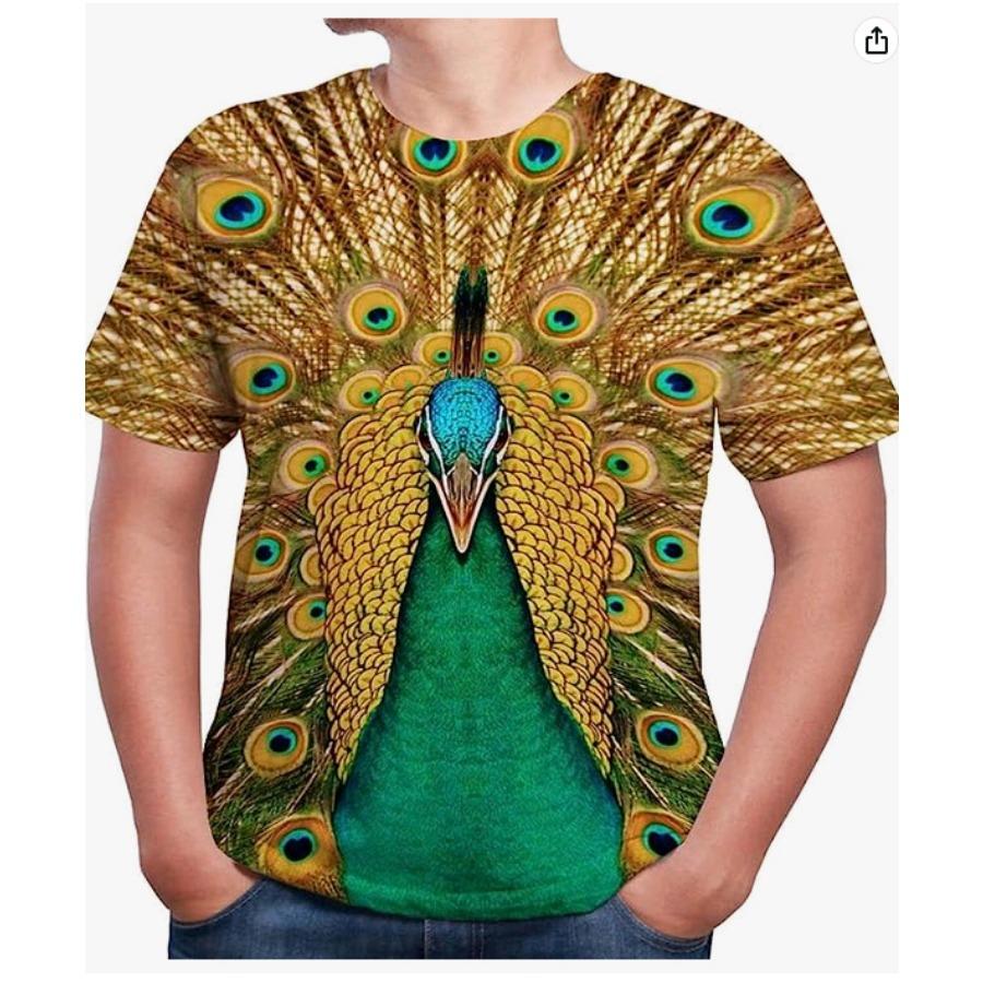 Sport Wear Men Animal Simple T Shirts Summer Round Neck Tees Short Sleeve Top Men's Plus Size 3d Print T Shirt