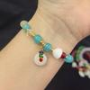 Imitation White Jade Ruyi Safety Buckle Bracelet Elegant Student Jewelry Antique Style Bracelet
