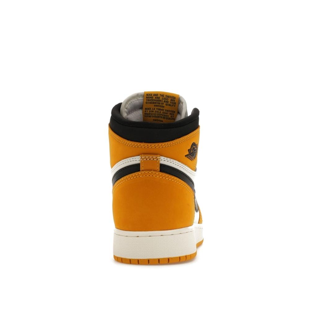 Air Jordan 1 Retro High OG GS Yellow Ochre Kids Sneakers Black Sail FD1437-701