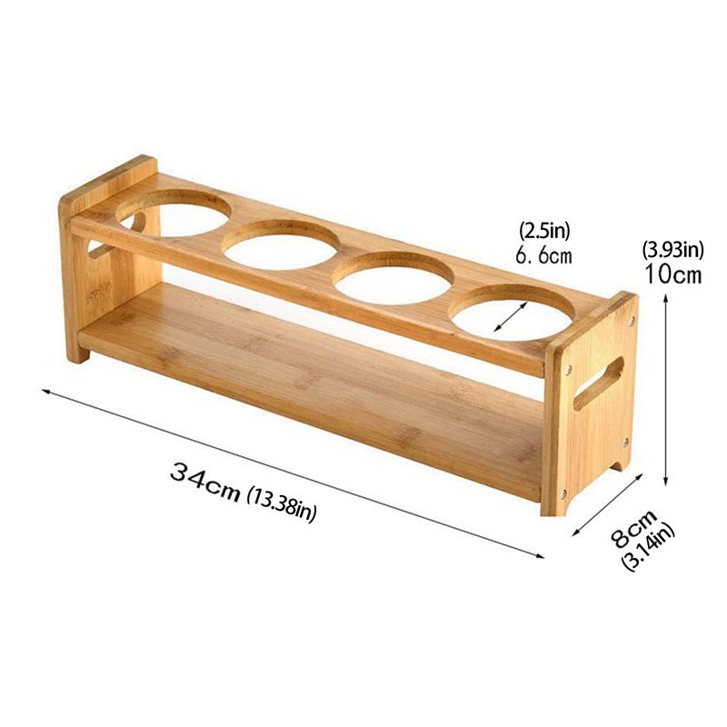 Spice Bottle Storage Rack Bottles Condiment Holder Organizer Seasoning Wooden Kitchen