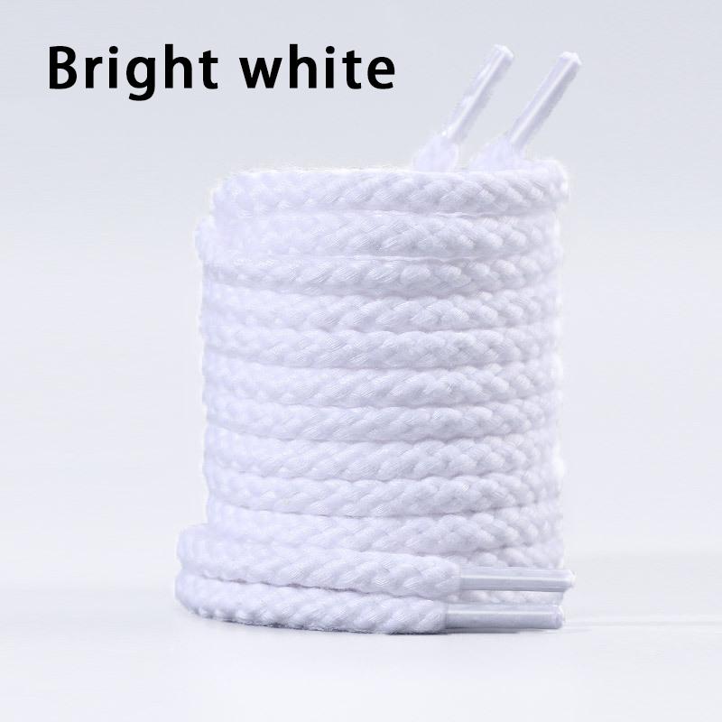 Ronde Veters 6mm Dikker Katoenen Veters Precisie Geweven Veters Sneakers Laarzen Veterschoen 120/140/160CM Schoenenaccessoires 1 Paar 160cm white