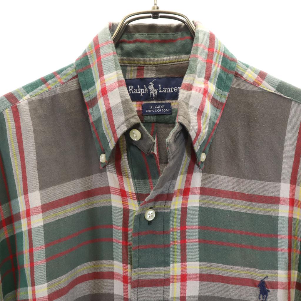 RALPH LAUREN Check Pattern Short sleeve Button down shirt S BLAIRE Men's Used