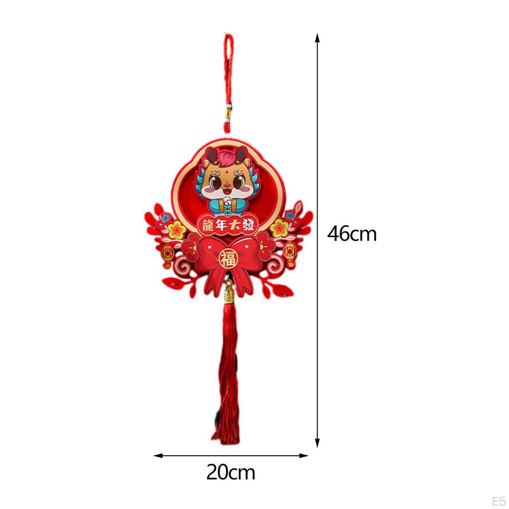Drachen Türschild für das Chinesische Jahr mit Quastenanhängern und Fu-Zeichen