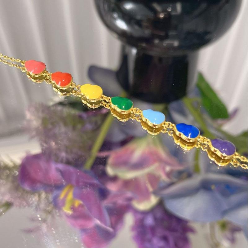 Original Dopamine Colorful Gourd Necklace Bracelet National Style Design Tassel Necklace Set