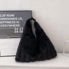Autumn and Winter New Fashion Macaroon Women's Shoulder Bags Fluffy Long Plush High Capacity Armpit Bags Foreign Style Female Portable Large Tote Bags