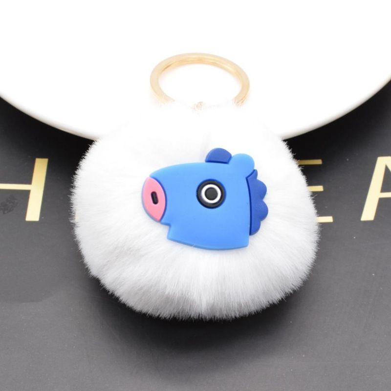 Bts Palla di Pelo Portachiavi Kpop Bts Bangtan Boys Jimin Jin Jk Jhope Ciondolo Regalo per Fan