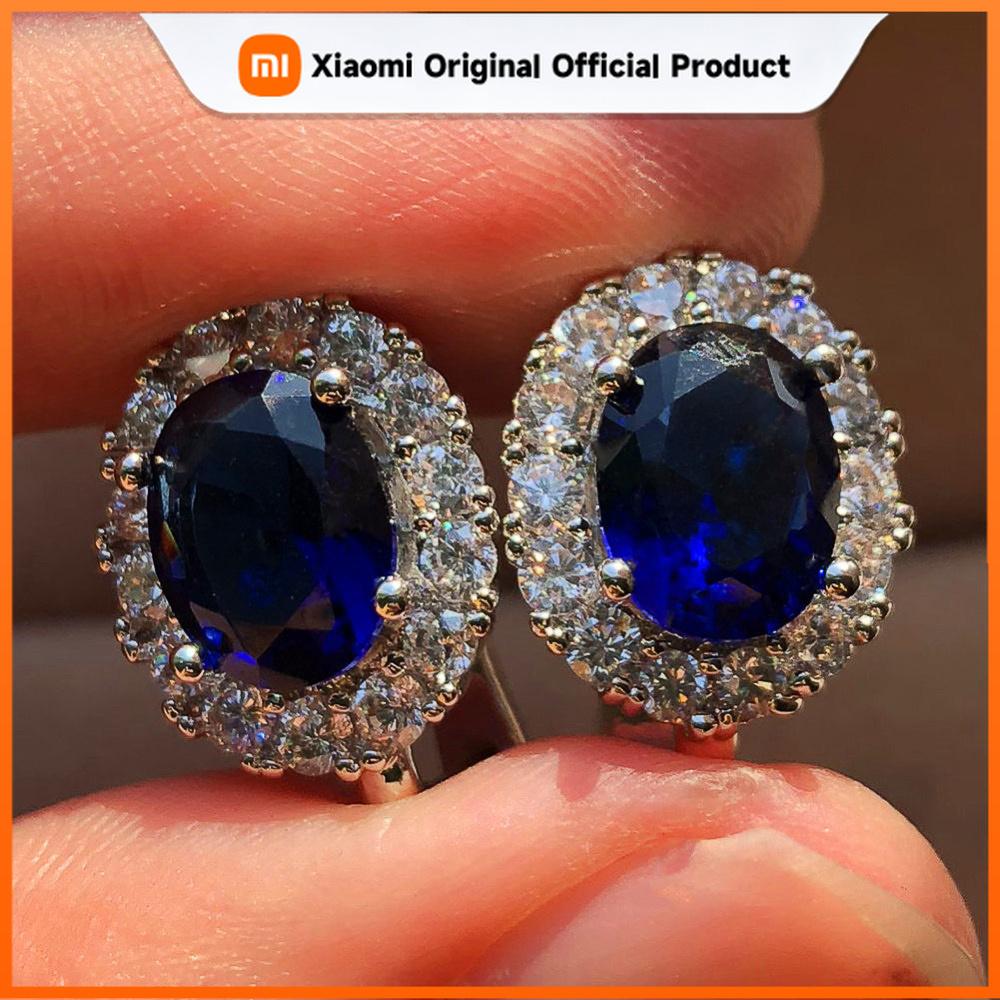 Xiaomi Huitan Simple And Classic Brilliant Oval Cubic Zircon Stud Earrings For Women Engagement Wedding Jewelry Elegant Female Earrings