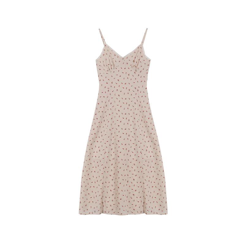 

Платье с цветочным принтом для женщин M абрикосовый