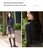 Autumn Women's Half High Neck Knitted Wool Sweater - Slim Fit, Long Sleeve, Plus Size, Elegant Top