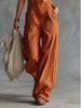 European & American Casual V-neck Buttoned Sleeveless Linen Jumpsuit