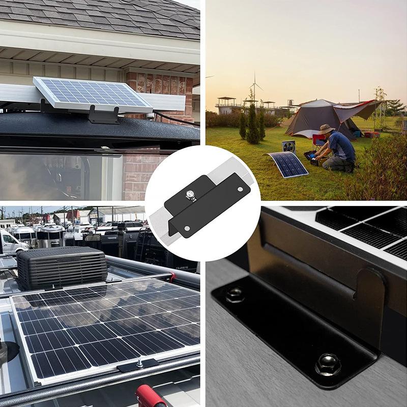 4Pcs High-Supportive Z-Style Solar Panel Aluminum Bracket Kit - RV, Motorhome, Yacht, Car Accessory