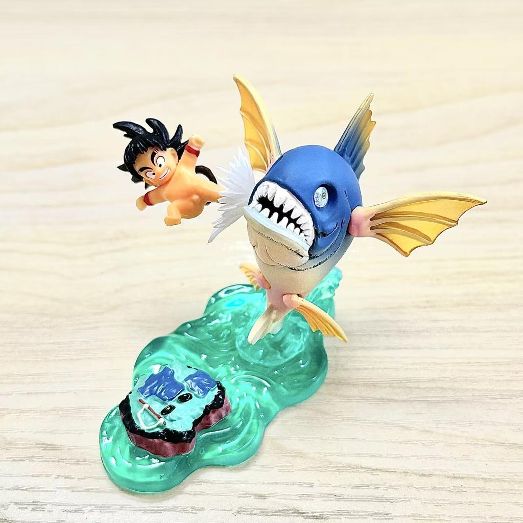 Anime Dragon Ball Model Kids Son Goku Kick Fish Pvc Statue Action Figures Collectible Model Toys Beautiful Design