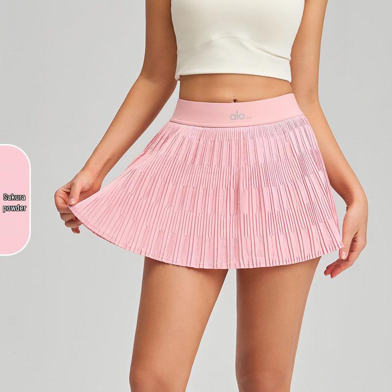 Alo Sco Grenzüberschreitender Schmal geschnittener Antibakterieller Golfrock & Tennisrock mit Anti-Exposure Yoga-Shorts.