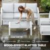 5 Pieces Aluminium Garden Furniture Set with Olefin Cushions, Extra Deep Outdoor Garden Sofa Set, White