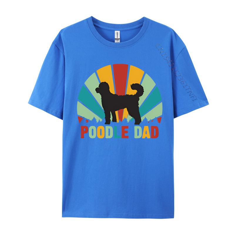 Retro Poodle Dad Funny Poodle Fathers Tshirt Print Tshirt Comfortable Breathable Casual Fashion TShirt Mens Streetwear