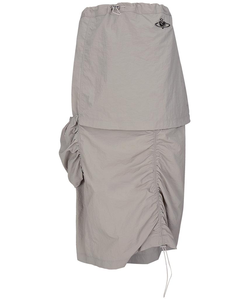 Plasma Sphere Push Skirt In Grey (Shirred Cargo Skirt)