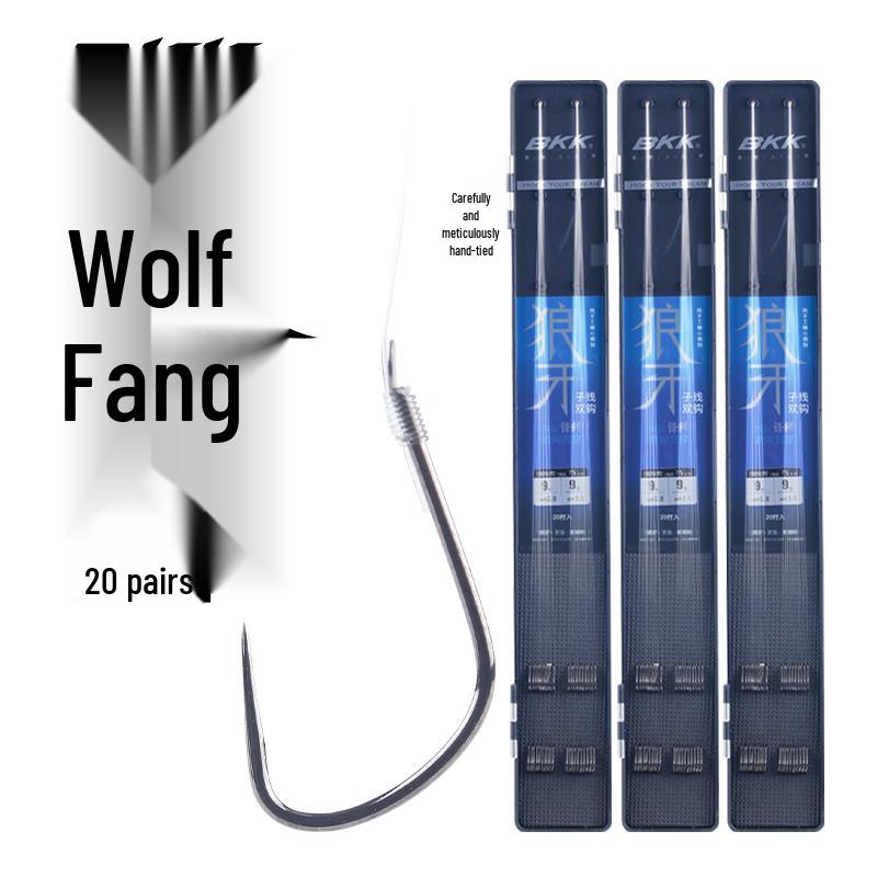 BKK Fang Barbless Double Hook Rigs Line 0.6/0.8, Hook 7