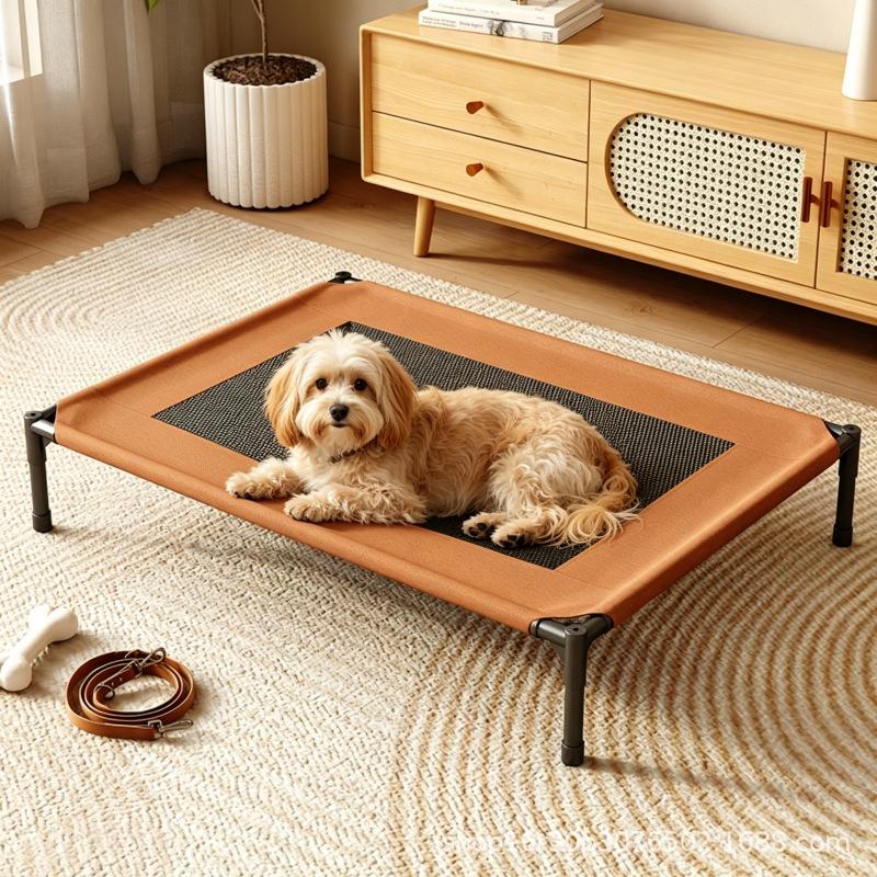Summer breathable pet marching bed, moisture resistant off the ground, cat and dog beds, small and medium-sized dog beds