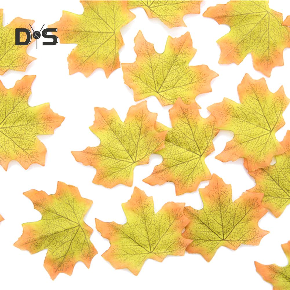 KPOP 50 Stück künstliche Herbst-Ahornblätter, Hochzeit, Party, Scrapbooking, Dekor, Foto-Requisite