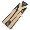 Men Kids Yellow Khaki Brown Suspender Bowtie Set Elastic Adjustable Y-Back Braces Straps Daily Father-Child Braces Accessory