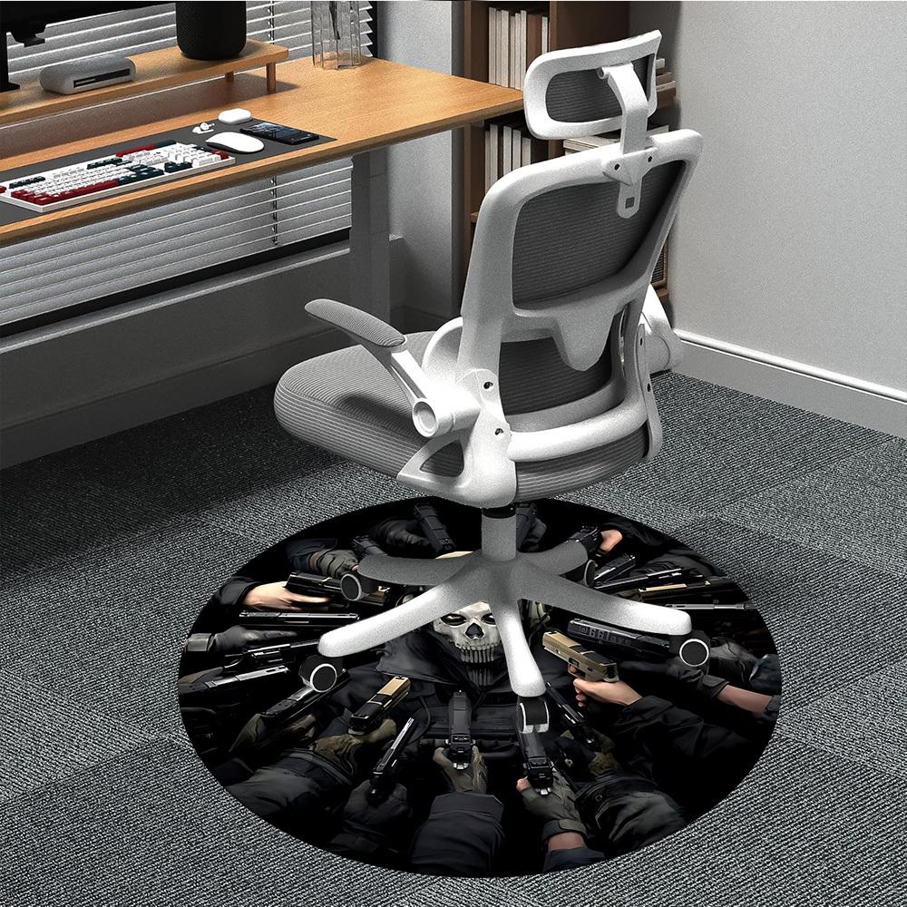 

1pc Call of Duty Carpet, Round Non-Slip Durable Large Size Office Carpet, Suitable for Office, Beautiful Decoration 80cm