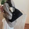 Solid Color Suede Tote Bag Korean Style Underarm Packs Casual Large Capacity Handbag  Girls