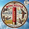 Vintage Duck Hunting Tin Sign 8x8 Inch Round Metal Wall Art, Winchester Shotshell Design Weather Resistant Iron Plaque