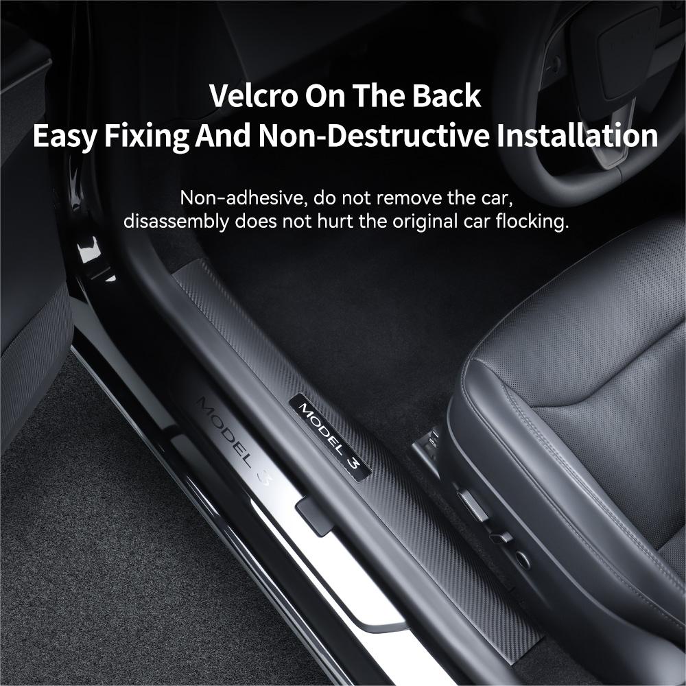 YZ For Tesla Model 3 2025 Highland Rear Door Sill Protective Pad Cover Guards Threshold Bumper Strip Sill Car Accessories