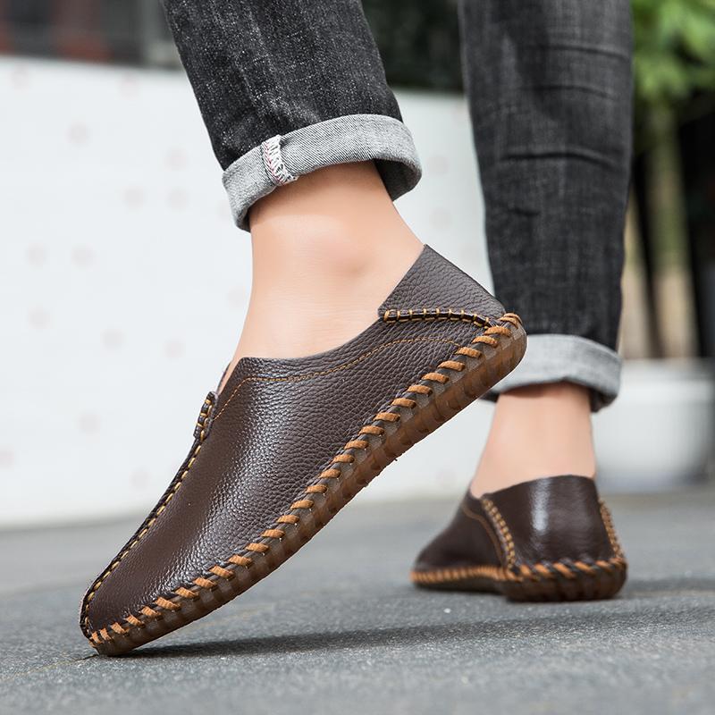Fashion Men's Driving Shoes Handmade Leather Men Loafers Soft Breathable Men's Casual Shoes Zapatillas Hombre Big Size 39-48