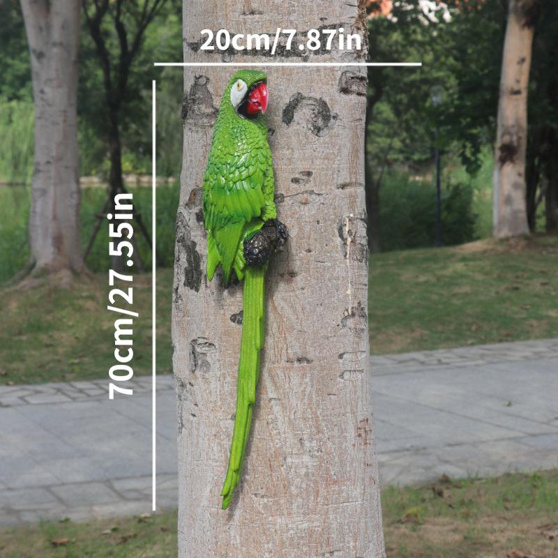 Golden Macaw Pendant Garden Sculpture - Resin Bird Home Décor