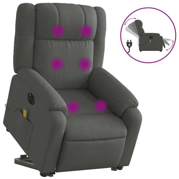 VidaXL Electric Massage Recliner Dark Grey Fabric 3205239