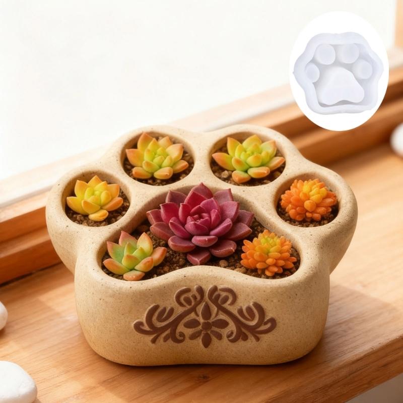 Multi Purpose Silicone Mold for Creating Cats Paw Decorations Including Candle Holders Candy Dishes Home Decors