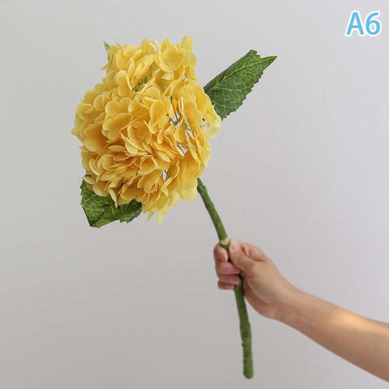 Blue Artificial Hydrangea Flowers Real Touch Green Artificial Hydrangea Branches Decoration Wedding Bouquet Flower Arrangement